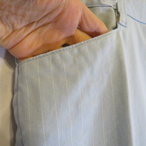 Vintage Riders by Lee 99% cotton Stretch Pinstripe Light Blue Pants Size 14L - Picture 3 of 10